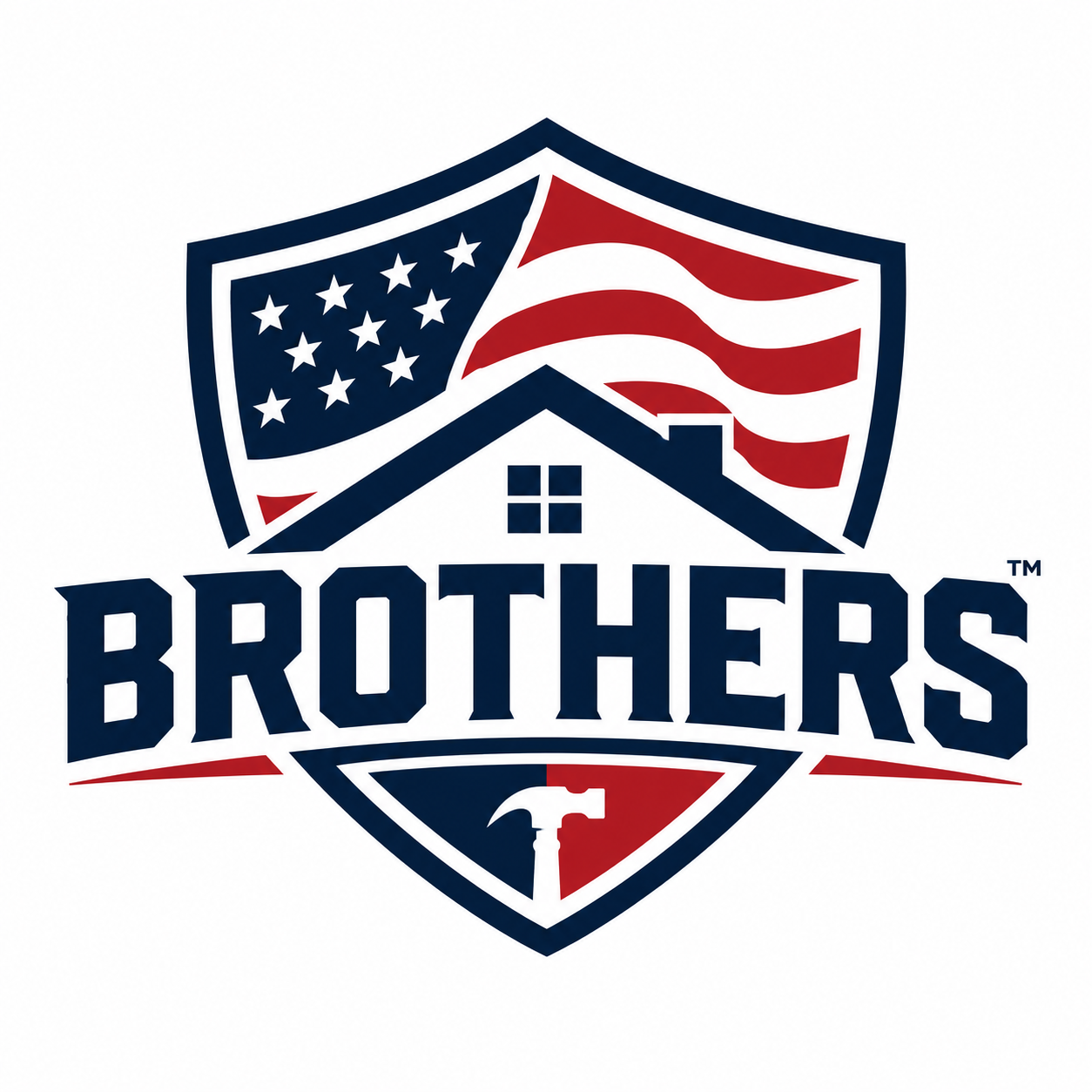 Brothers Restoration American flag shield logo